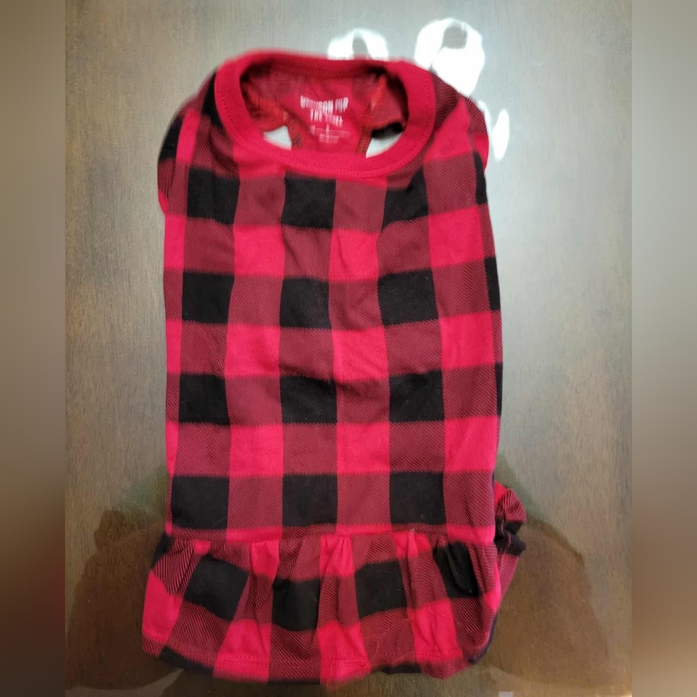 Red and Black Buffalo Plaid Dog Dress